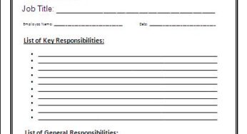 Job Description Template