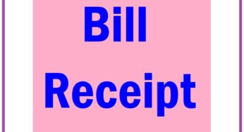 Bill Receipt Format