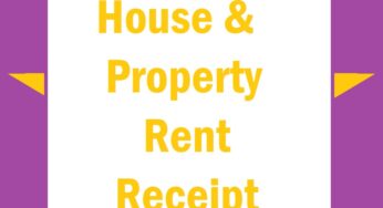 Rent Receipt Format For House and Property