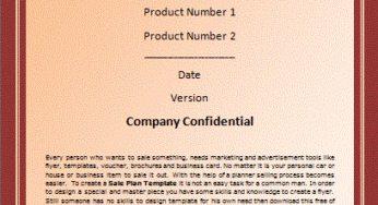 Sales Plan Template