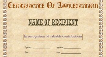 Certificate of Appreciation Template