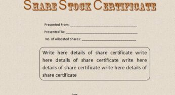 Share Certificate Template