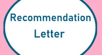 Recommendation Letter Template