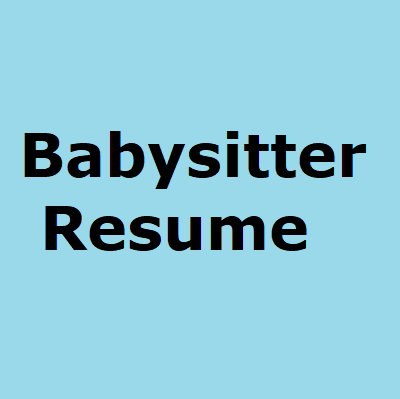 Babysitter Resume Template